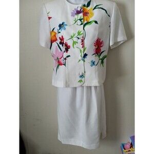 Vintage Caron Petite Chicago Women’s Sz 6 Suit dress 2 pieces USA Floral
